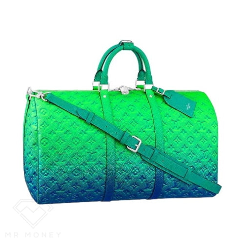 Louis Vuitton Keepall 50B Taurillon Illusion Blue/green Handbags
