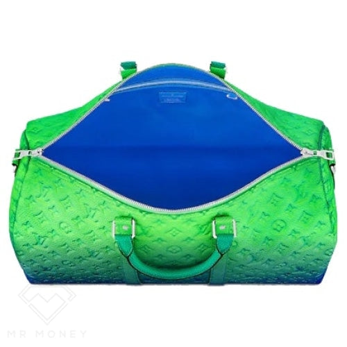 Louis Vuitton Keepall 50B Taurillon Illusion Blue/green Handbags