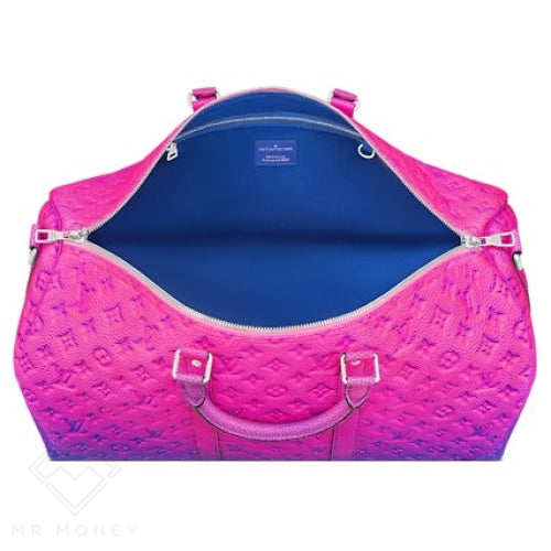 Louis Vuitton Keepall 50B Taurillon Illusion Blue/pink Handbags