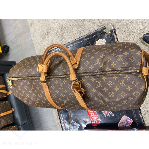 Louis Vuitton Keepall 60 Monogram Bag Vintage With Shoulder Strap Handbags