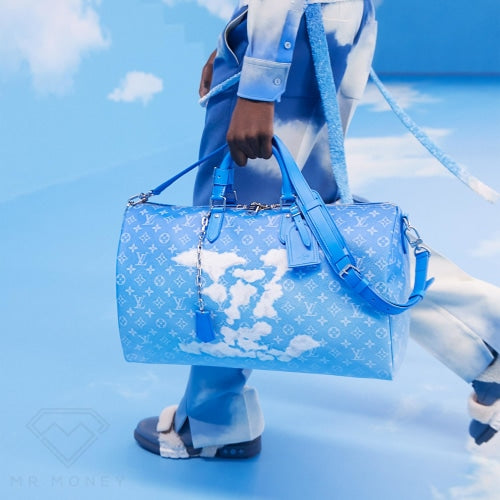 Louis Vuitton Keepall Bandouliere Clouds Monogram 50 Blue Handbags