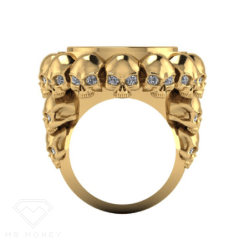 Multi Skull Half Sovereign Ring Rings