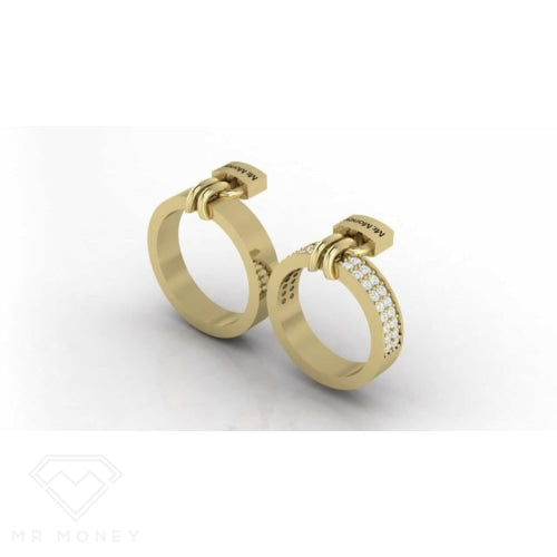 Mr Money Padlock Plain 9Ct White Gold Ring Rings