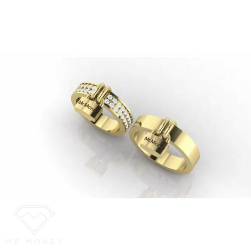 Mr Money Padlock Plain 9Ct Rose Gold Ring Rings