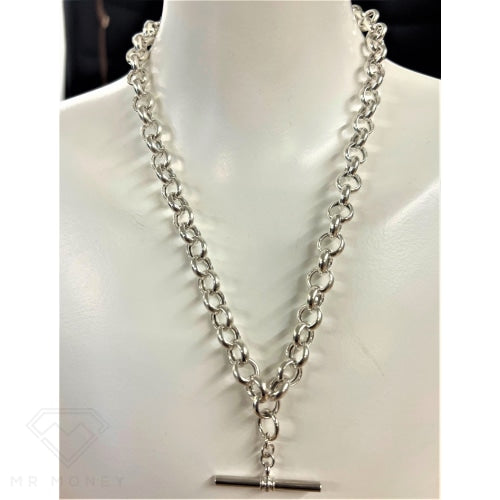 Belcher T-Bar Chain 45Cm Sterling Silver 9.62W Necklaces