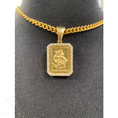 Saint Christopher 9Ct Gold Diamond Pendant Charms & Pendants