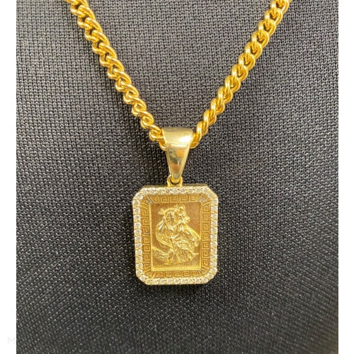 Saint Christopher 9Ct Gold Diamond Pendant Charms & Pendants