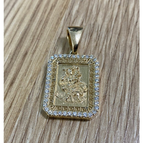 Saint Christopher 9Ct Gold Diamond Pendant Charms & Pendants