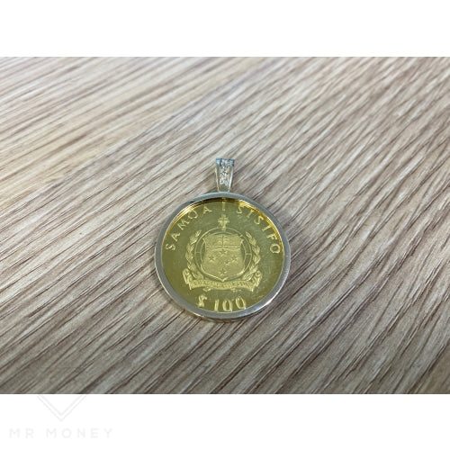 Samoan Gold Diamond Pendant $100 Coin Charms & Pendants