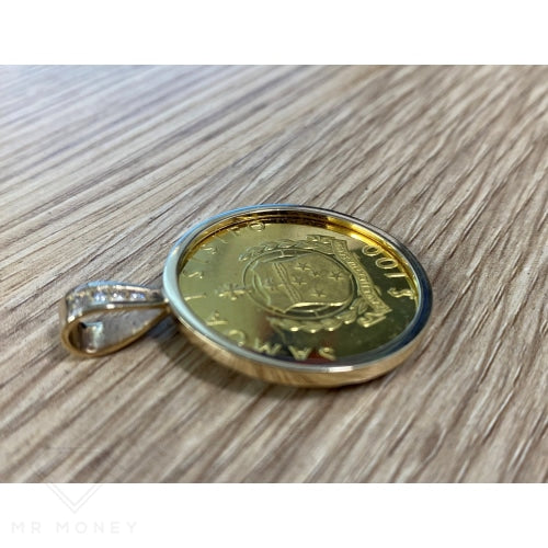 Samoan Gold Diamond Pendant $100 Coin Charms & Pendants