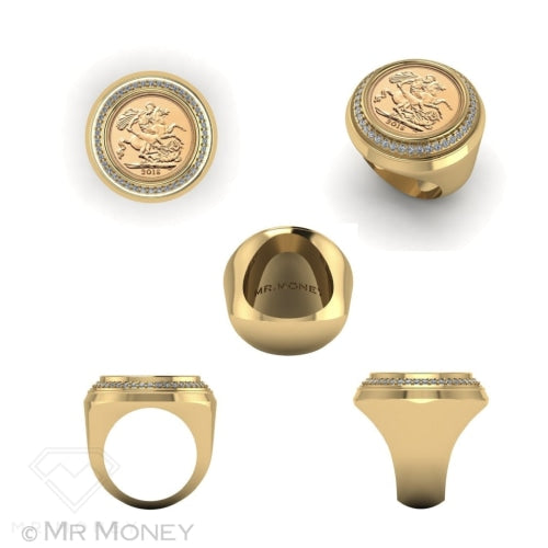 Screw Top Full Sovereign Diamond Ring With Internal Storage