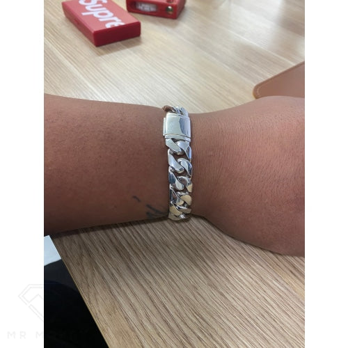 Mr Money Sterling Silver Bracelet Curb Link 23Cm Bracelets