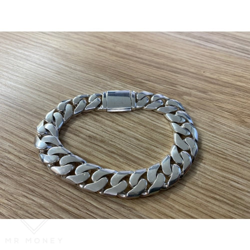 Mr Money Sterling Silver Bracelet Curb Link 23Cm Bracelets