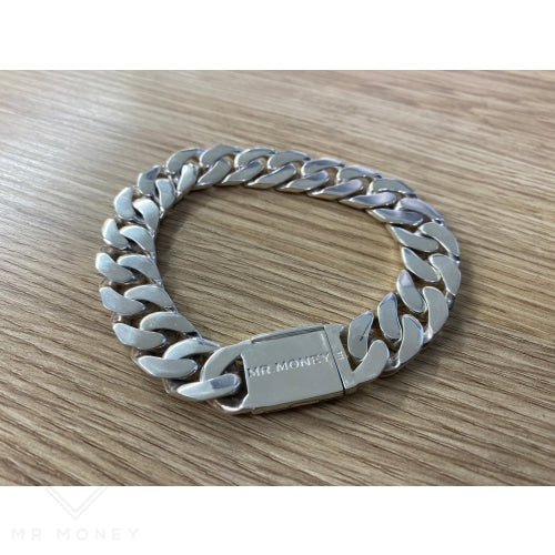 Mr Money Sterling Silver Bracelet Curb Link 23Cm Bracelets