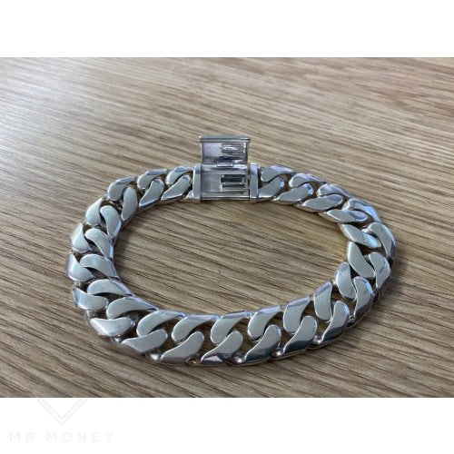 Mr Money Sterling Silver Bracelet Curb Link 23Cm Bracelets