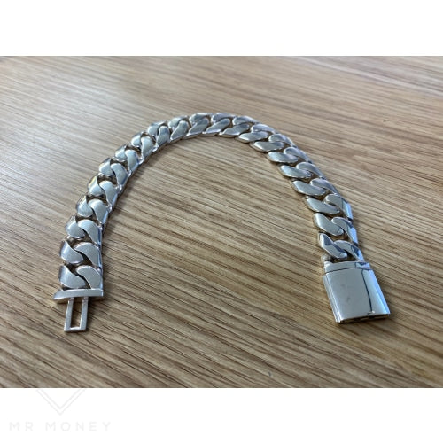 Mr Money Sterling Silver Bracelet Curb Link 23Cm Bracelets