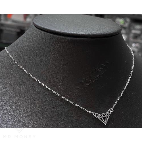 Sterling Silver Diamond Pendant Necklace 17