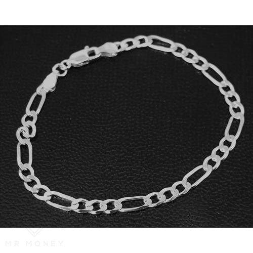 Sterling Silver Figaro Bracelet 6.8 17.27Cm