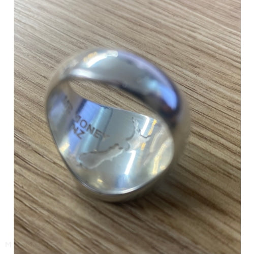 Sterling Silver Nz 6 Pence Ring Map Of New Zealand Rings