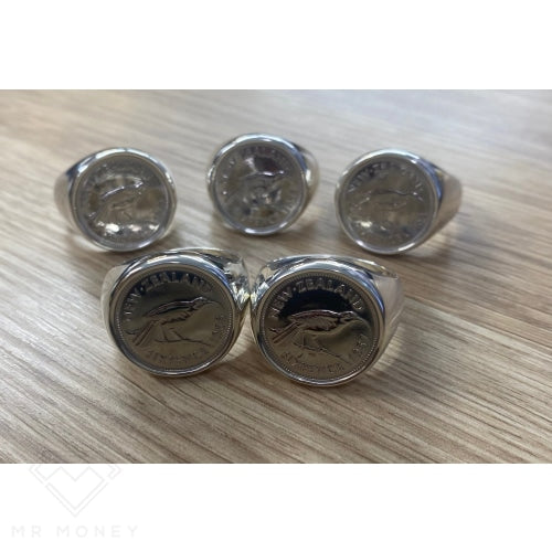 Sterling Silver Nz 6 Pence Ring Map Of New Zealand Rings