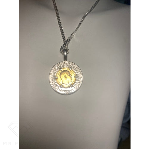 Half Sovereign Sterling Silver Pendant + Chain Combo Charms & Pendants