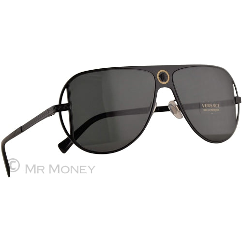 Versace Matte Black/grey Lenses Sunglasses