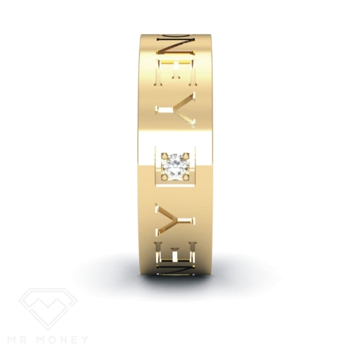 Mr Money Diamond Band ~ Yellow Gold Rings