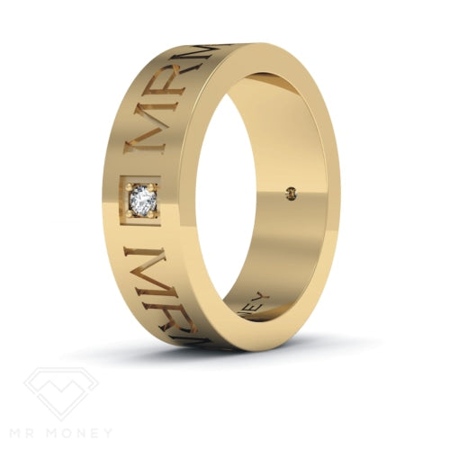 Mr Money Diamond Band ~ Yellow Gold Rings