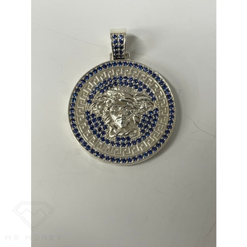 Blue Cz Medusa (Large) Pendant & Chain Charms Pendants