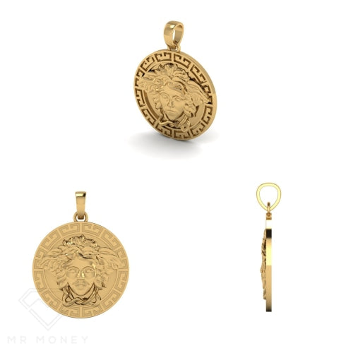 9Ct Gold Large Medusa Pendant Pendant