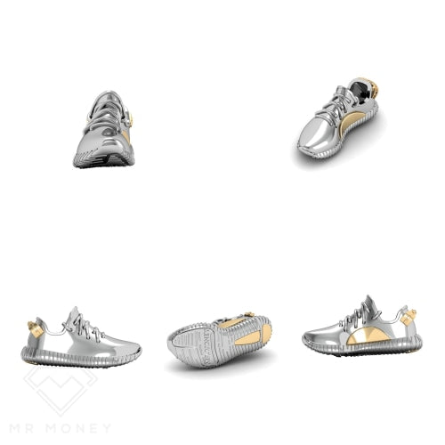Silver & 9Ct Gold Shoe Pendant + Chain Pendant