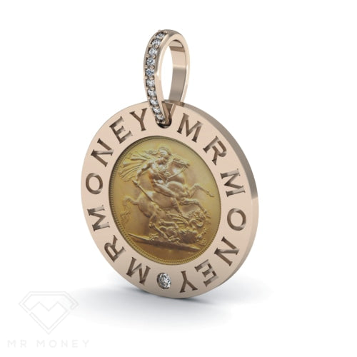 Half Sovereign Mr Money Pendant Rose Gold Pendant