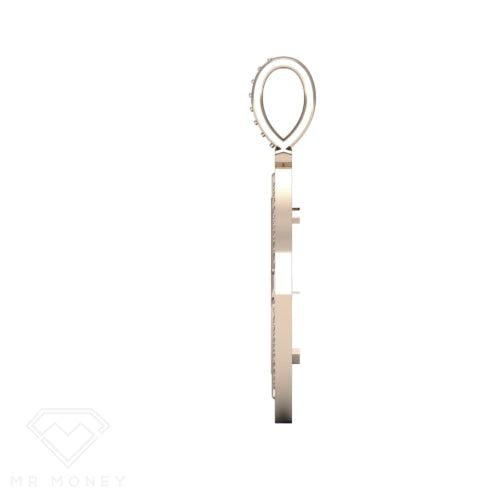 9Ct Gold Full Sovereign Diamond Greek Key Frame Pendant Pendant