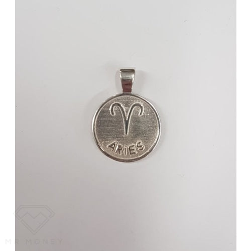 Sterling Silver Double Sided Zodiac Aries Pendant Charms & Pendants