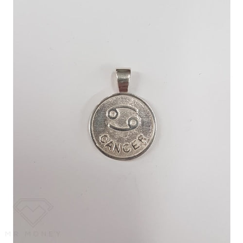 Sterling Silver Double Sided Zodiac Cancer Pendant Charms & Pendants