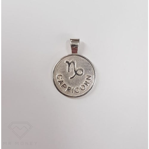 Sterling Silver Double Sided Zodiac Capricorn Pendant Charms & Pendants