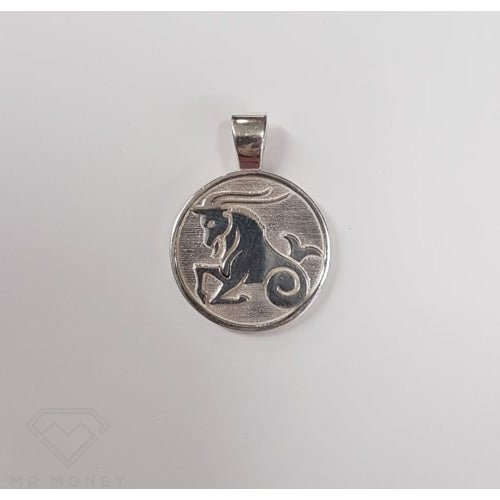 Sterling Silver Double Sided Zodiac Capricorn Pendant Charms & Pendants