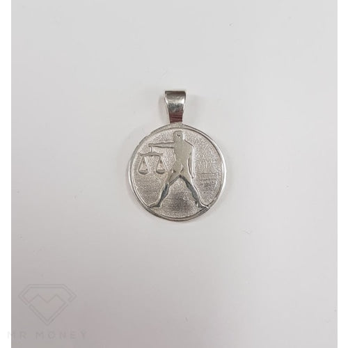 Sterling Silver Double Sided Zodiac Libra Pendant Charms & Pendants