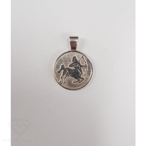 Sterling Silver Double Sided Zodiac Sagittarius Pendant Charms & Pendants