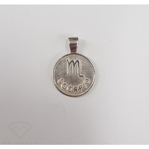 Sterling Silver Double Sided Zodiac Scorpio Pendant Charms & Pendants