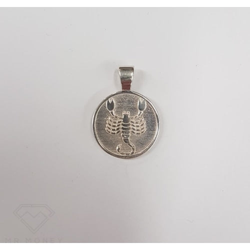 Sterling Silver Double Sided Zodiac Scorpio Pendant Charms & Pendants