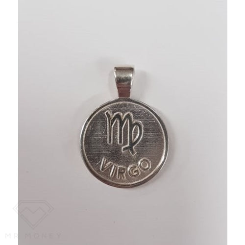 Sterling Silver Double Sided Zodiac Virgo Pendant Charms & Pendants