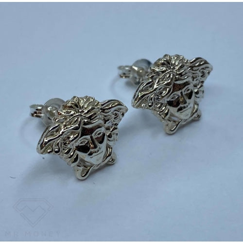 Sterling Silver Medusa Cut-Out Earrings