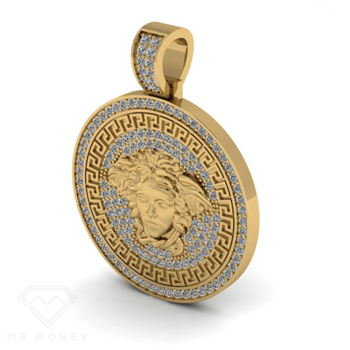 9Ct Gold Full Diamond Medusa Pendant Charms & Pendants