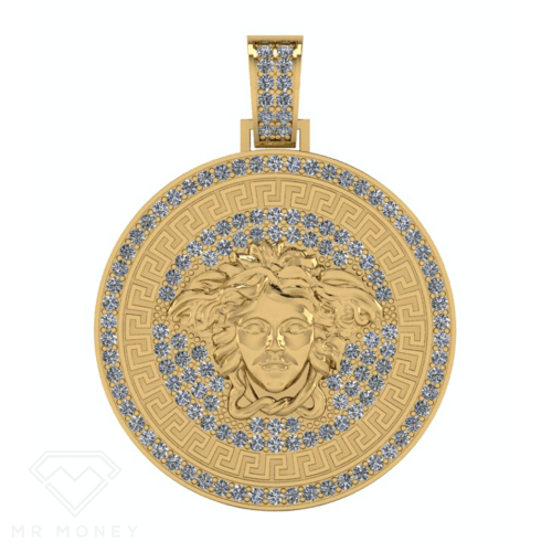9Ct Gold Full Diamond Medusa Pendant Charms & Pendants