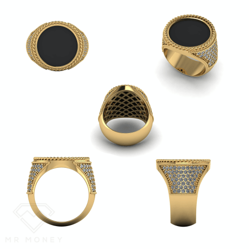 Half Sovereign Rope Diamond Ring Ring