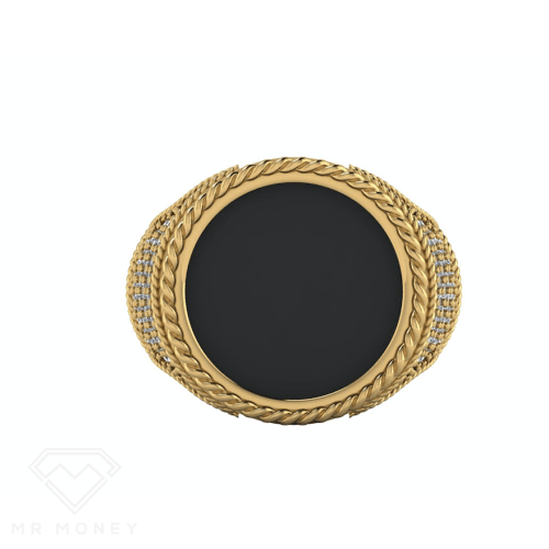 Half Sovereign Rope Diamond Ring Ring