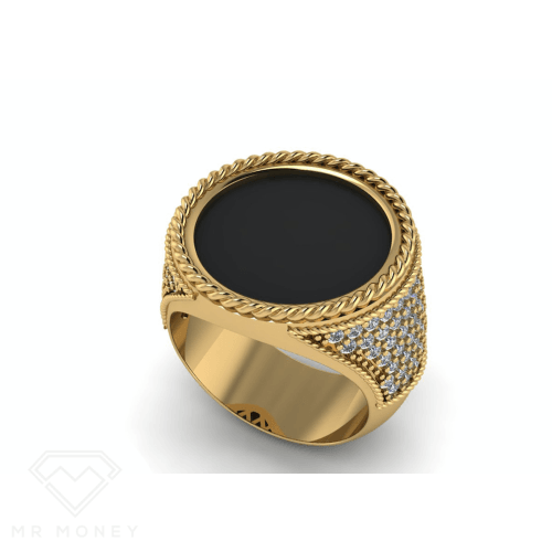 Half Sovereign Rope Diamond Ring Ring