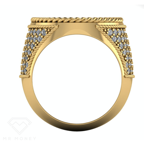 Half Sovereign Rope Diamond Ring Ring