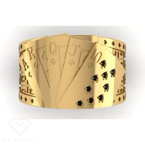 Spades Straight Flush 9Ct Gold Ring